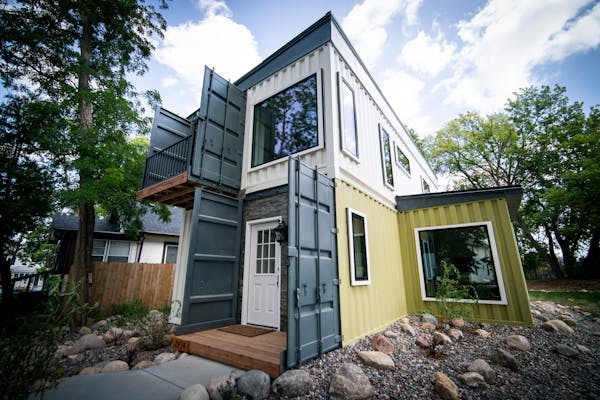David Schiller, co-owner of Paragon Designs, built a house that was made from five shipping containers - four 40-feet and one 20-footer. The north Min