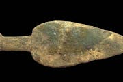 Copper tool that dates from 8,500 to 3,000 years ago recovered from Historic Fort Snelling in 1973.Photo: Minnesota Historical Society