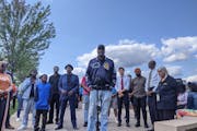 Longtime community organizer Al Flowers addressed reporters during a Thursday afternoon vigil  for 12-year-old London Bean, who was gunned down during