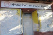 Scrawled on white paint at the Hmong Cultural Center in St. Paul was “Life, Liberty, Victory,” associated with white nationalists.