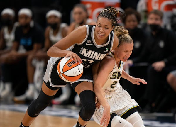 Lynx forward Napheesa Collier got control of the ball after forcing Sky guard Courtney Vandersloot to turn it over in the second quarter Sunday.