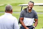 Larry Fitzgerald gets on the golf course more now, as he did back in 2016 at Rush Creek Golf Club in Maple Grove.