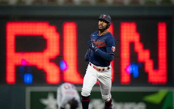 Twins center fielder Byron Buxton hit two home runs and a double in Thursday’s 10-7 loss to Detroit.