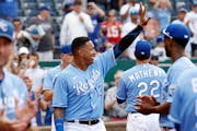 Kansas City star Salvador Perez and other players thanked their fans at the end of Sunday’s game.