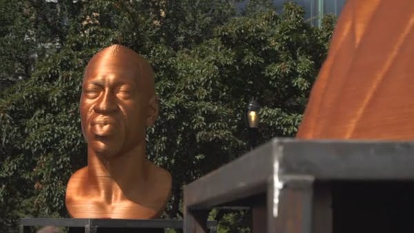 George Floyd gold statue goes on display in NYC