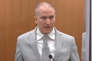 In this image taken from video, former Minneapolis police officer Derek Chauvin addressed the court as Hennepin County District Judge Peter Cahill pr