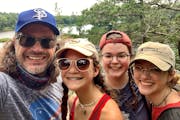 Derek Johnson and his daughters, from left to right, Leah, Emma, and Erica, at Interstate State Park.