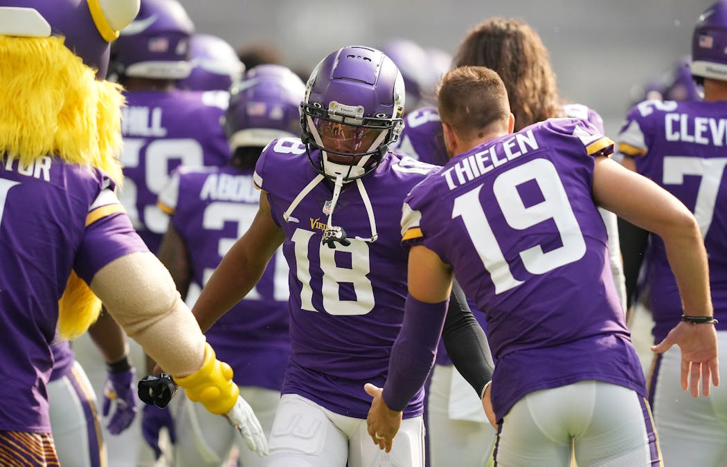 The Lions were able to take Vikings receivers Justin Jefferson (18) and Adam Thielen out of the game.