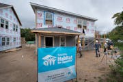 A crew worked on a Twin Cities Habitat for Humanity house in St. Paul in 2021.