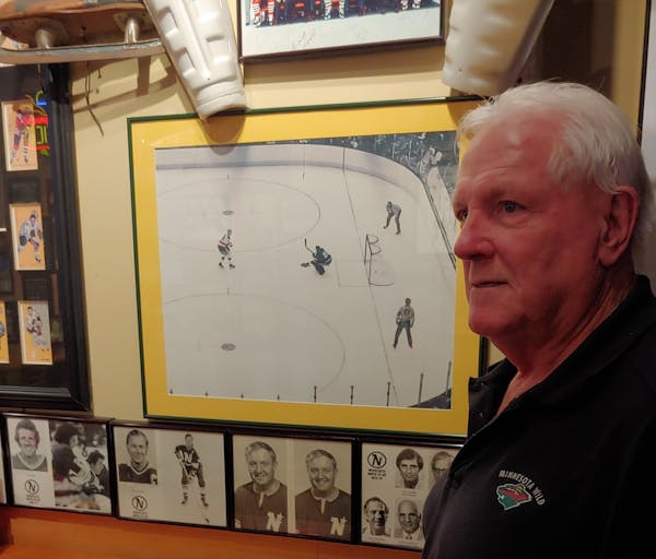At Tom Reid’s Hockey City Pub in St. Paul, the owner and former North Stars defenseman stood next to a picture of him scoring an unlikely penalty-sh