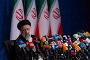 Iran’s President-elect Ebrahim Raisi speaks at his first news conference in Tehran, Iran, on June 21, 2021, following his election. American officia