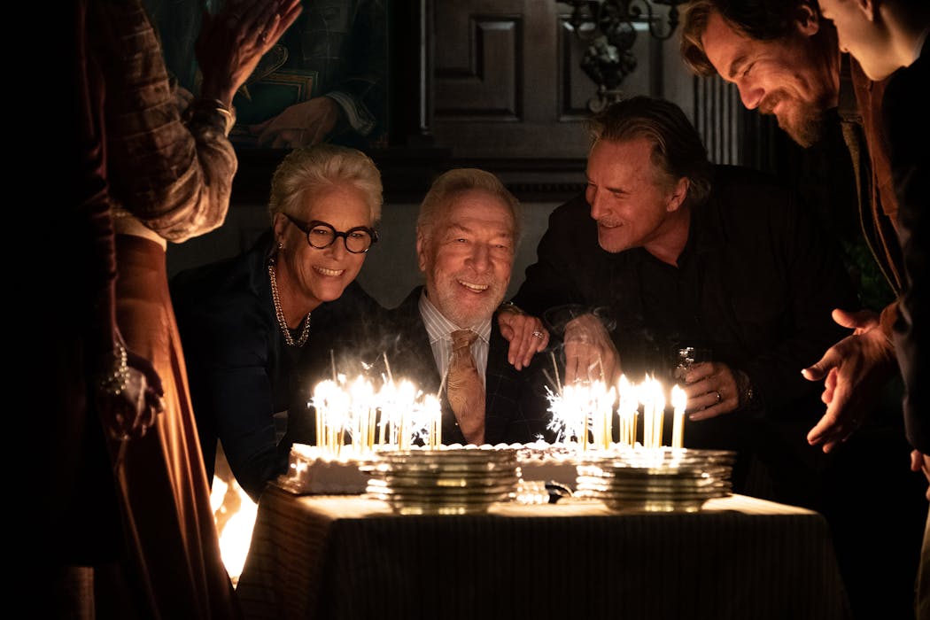 A scene from “Knives Out” with Jamie Lee Curis, Christopher Plummer, Don Johnson, Michael Shannon and Jaeden Martell. 