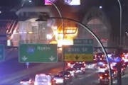 The flames from the crash were visible to MnDOT traffic camera on Interstate 35W near Lake Street on Saturday night. 
