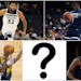 Who will join the Wolves starting lineup with (clockwise from top left) Karl-Anthony Towns, Anthony Edwards, D’Angelo Russell and Jaden McDaniels.