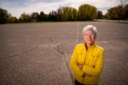 Lee Blons, CEO of Beacon Interfaith Housing Collaborative, stood at a parking lot in Shakopee where her organization hopes to build affordable apartme