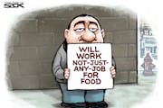 Sack cartoon: The labor market