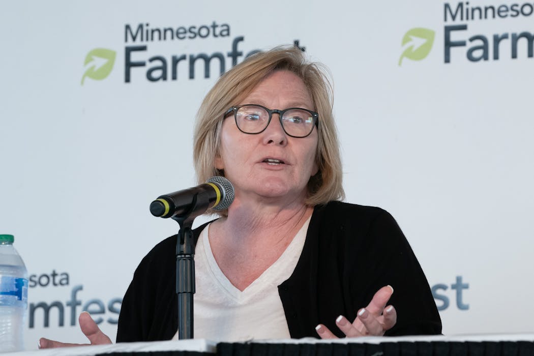 Rep. Michelle Fischbach, R-Minn., spoke on a panel on the future of ag policy at Farmfest 2021.