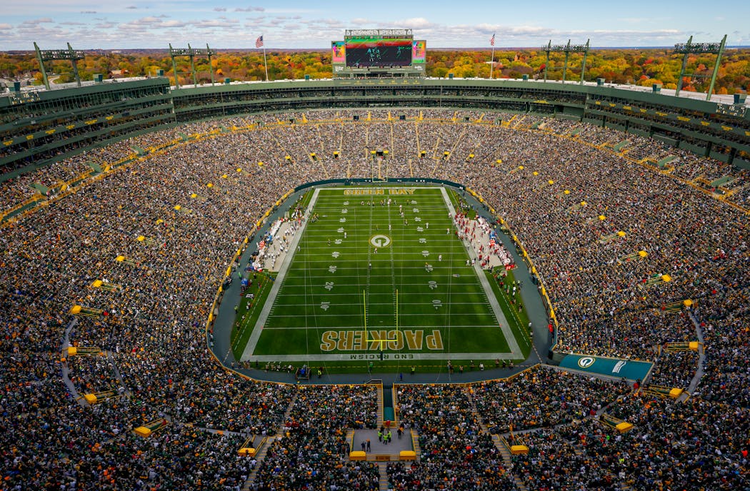 The Vikings’ final two road games are at night in the NFC North’s two coldest venues, Soldier Field and Lambeau Field (pictured).