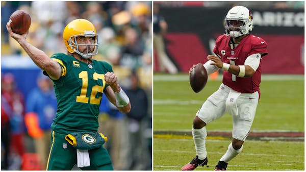 Kyler Murray (right) of the Cardinals and Aaron Rodgers (left) of the Packers lead the top two teams in Mark Craig’s power rankings.