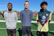 Worthington soccer captains Menkem Mehri, Isaiah Noble and Ulises Barrera.