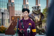 Former University of Minnesota gymnast Evan Ng spoke about the lawsuit Friday, Oct. 29, 2021, in front of Coffman Union at the University of Minnesota
