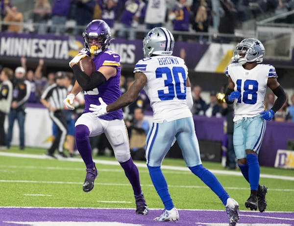 Adam Thielen scored on the Vikings’ opening drive, but it was mostly downhill from there, and he was frustrated afterward. 