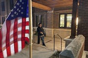 Larry Long of Minneapolis was the first voter in line at Holy Trinity Church Tuesday, Nov. 2, to cast his vote in Ward 2 in Minneapolis.