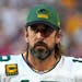 Green Bay Packers quarterback Aaron Rodgers (12) is shown during the first half of an NFL football game against the Arizona Cardinals, Thursday, Oct. 