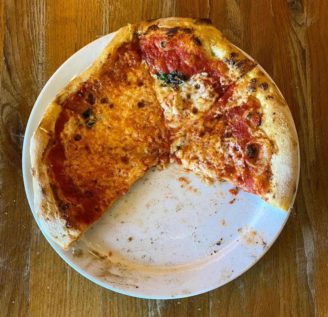Margherita pizza at Pompeii Pizza