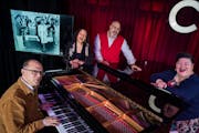 Pianist Dan Chouinard, singers Charmin Michelle, T. Mychael Rambo and Thomasina Petrus, from left, rehearse at Crooners in Fridley, Minn., on Tuesday,