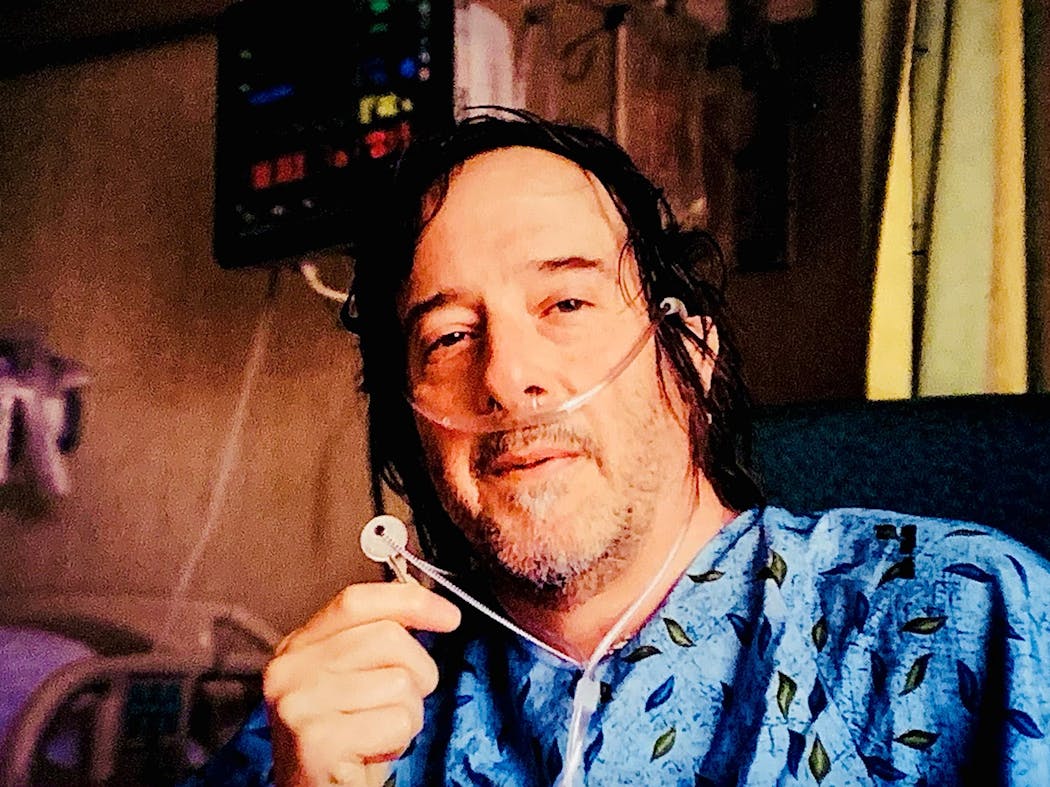 Michael Deering in the ICU with COVID, April 14, 2021.