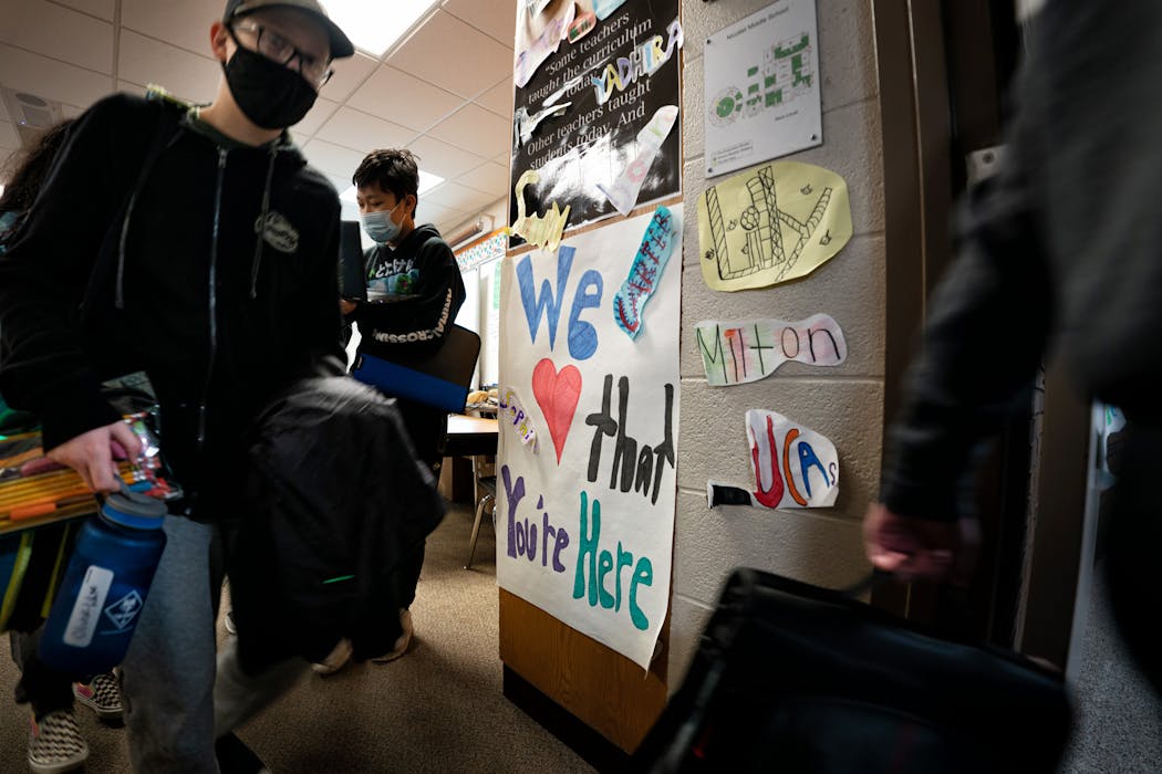 A handmade sign greeted students in Bounthavy Khamratthanome’s science and social studies room. “We’re facing challenges,” he said, “but I do think that in some ways we were built for this.”