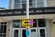 The entrance to St. Paul’s Highland Park High School, seen in 2015. Hundreds of students walked out of the school on Monday, Nov. 15, over what they