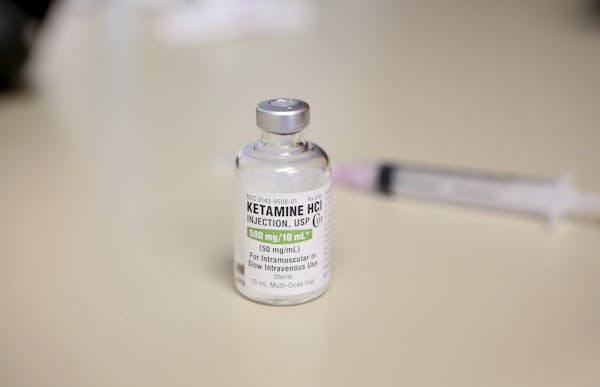 This July 25, 2018 photo shows a vial of the drug ketamine in Chicago. (AP Photo/Teresa Crawford)