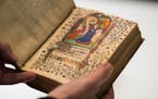 A 14th century book of hours from France displayed at St. John’s University in Collegeville, Minn.
