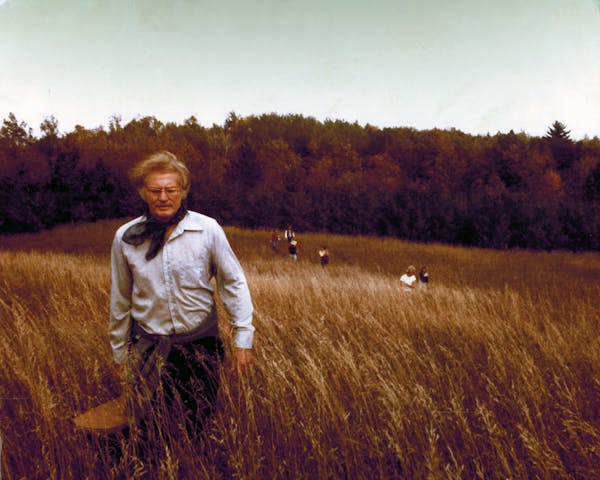 Robert Bly near Laporte, Minn., circa 1980.