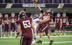Chatfield’s Sam Backer passed during the Class 2A semifinal, before he was ejected for a second unsportsmanlike-conduct penalty.
