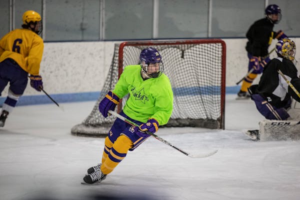 Jake Sondreal of Cretin-Derham Hall during practice earlier this month.
