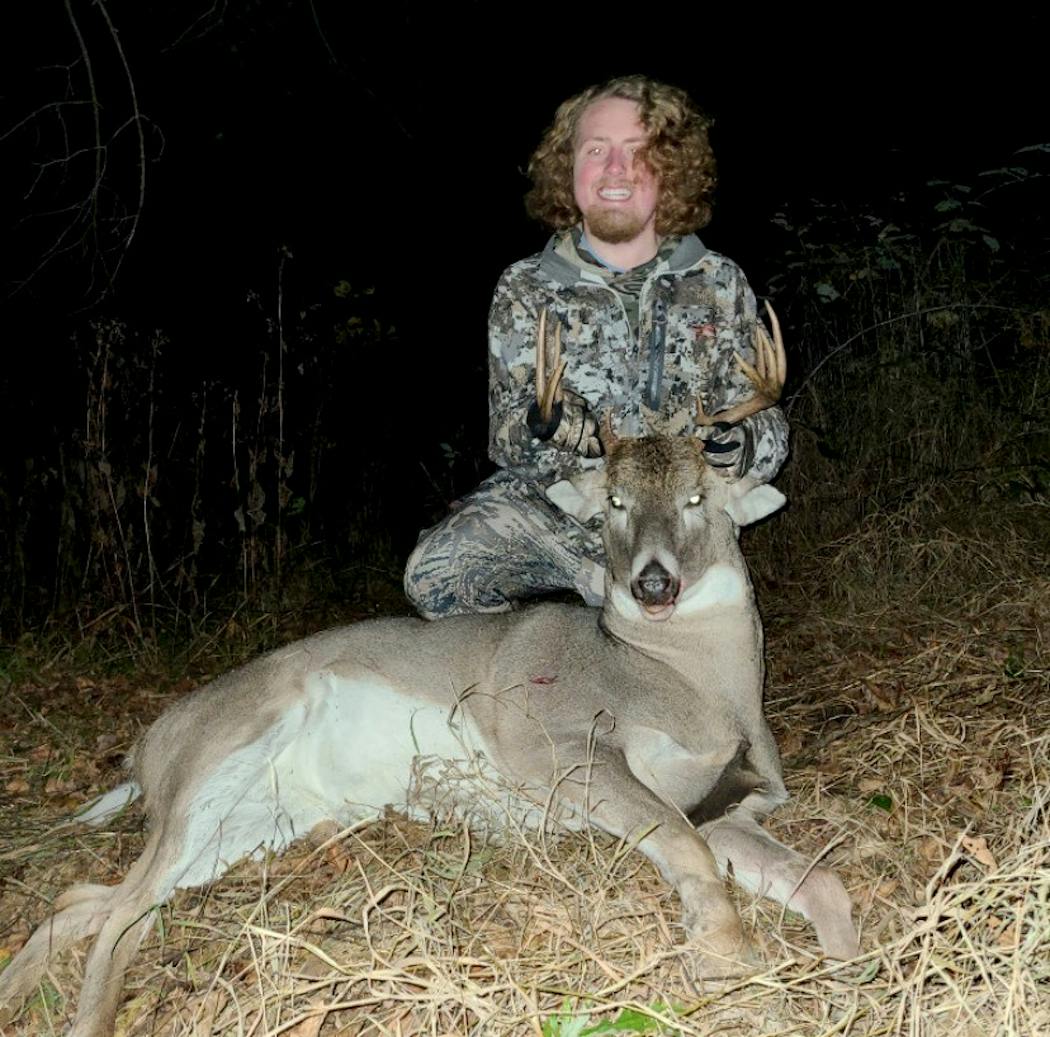Josh Peterson, with his 10-pointer taken at Afton.