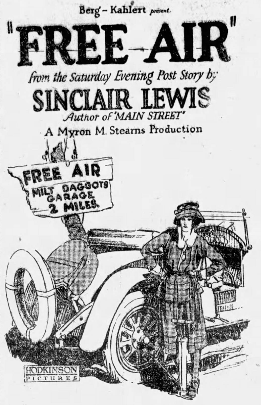 An ad for 'Free Air' that appeared in an Alabama newspaper in 1922.