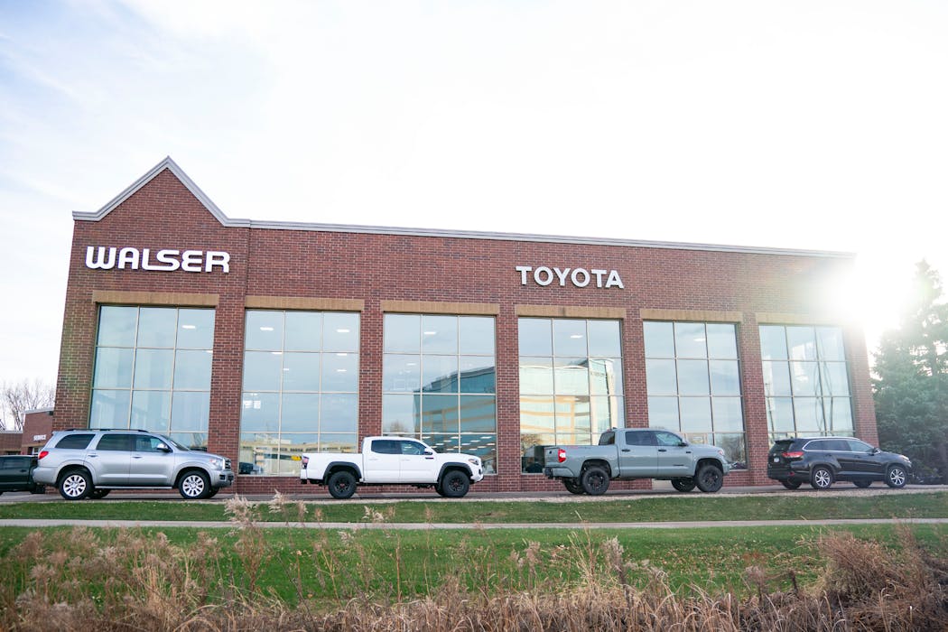 With a list of nearly 500 customers waiting for new cars, Walser Toyota is displaying used cars in its prime space along Interstate 494 in Bloomington.