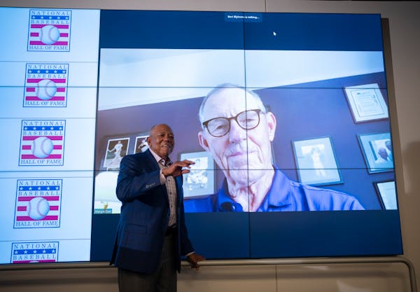 Tony Oliva was at Target Field in person Monday as fellow Hall of Famer Jim Kaat met with the media via video.