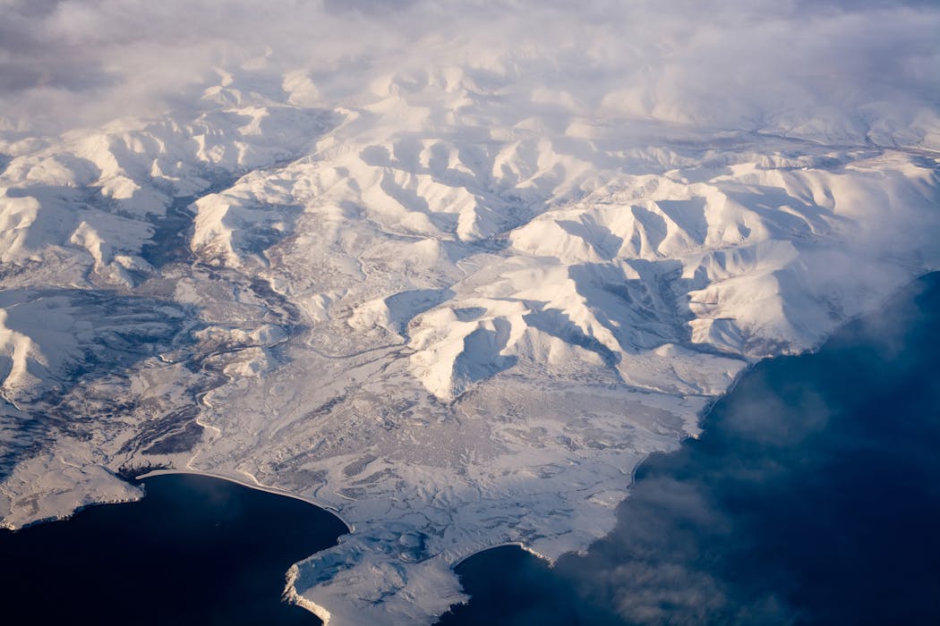 An aerial view of the North Pole region.