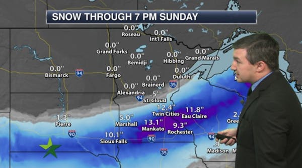 Morning forecast: A foot of snow possible in south metro