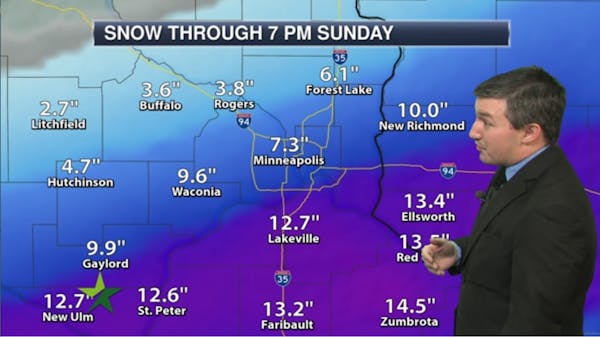 Afternoon forecast: A foot of snow possible in south metro