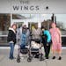 Wanda Grady, Crystal Rex, Charlene Harper, Laurie Eastwood and Lucretia Brewer stood outside Wings of Newport apartments in Newport. The residents wer