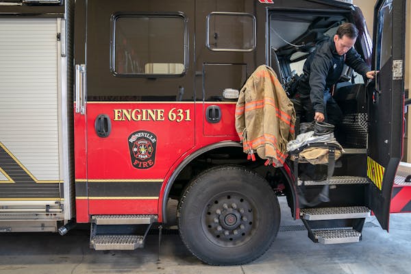 Roseville Fire Department firefighter Dan Concha climbed off a fire truck after a medical call in November 2018 in Roseville.