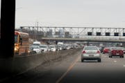 File photo of backed up eastbound traffic on I-94 near Dewey St. N. in St. Paul.