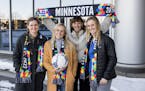 From left, Minnesota Women’s Soccer Team assistant coach Jen Larrick, head coach Nicole Lukic, co-founder and president Andrea Yoch and assistant co