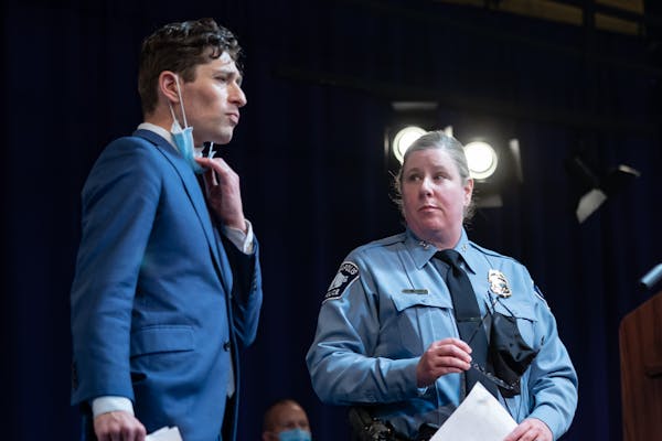Minneapolis Mayor Jacob Frey and Deputy Police Chief Amelia Huffman spoke Thursday at Shiloh Temple about the city’s response to violent crime.